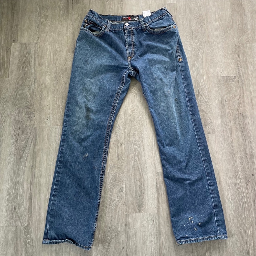 Ariat M4 Relaxed Boot Work Pants Mens 36x36 Blue Good FR Flame Resistant Denim